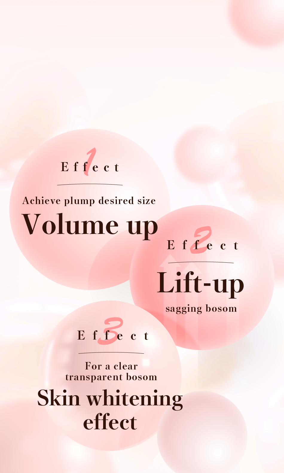 you can expect three types of bosom enhancing effects